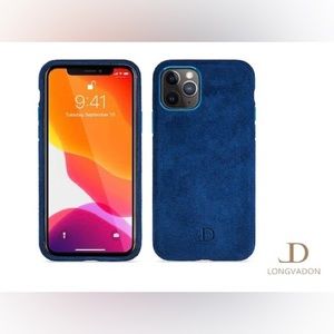 Longvadon Genuine Italian Alcantara iPhone X Case - Mediterranean Blue